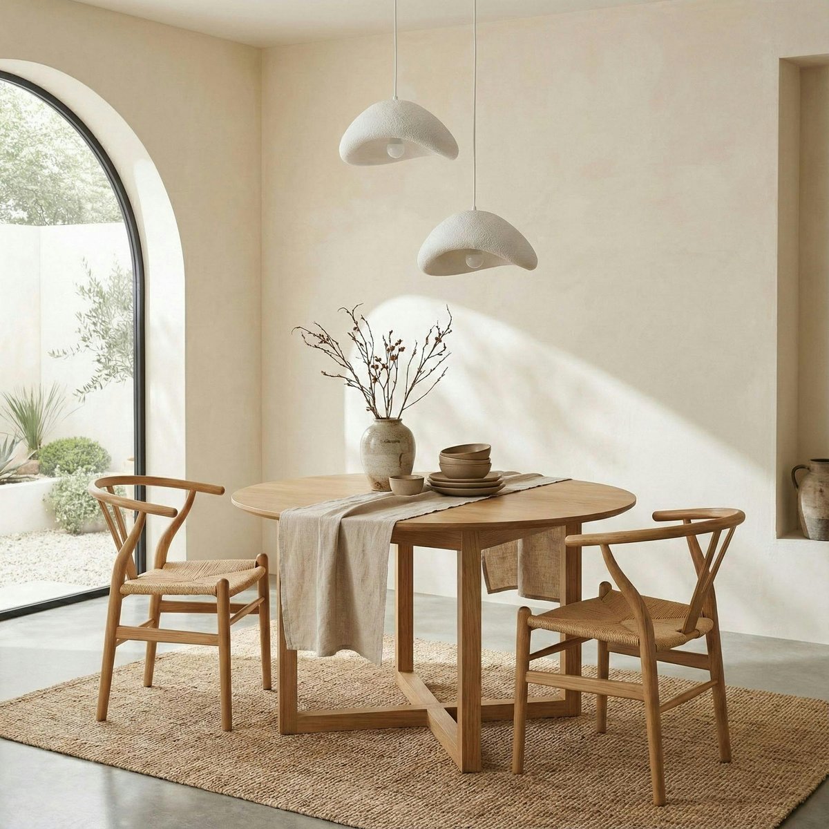 Suspension salle à manger blanche design 2 abat-jour 74 cm NOXIS blanc, PIER IMPORT