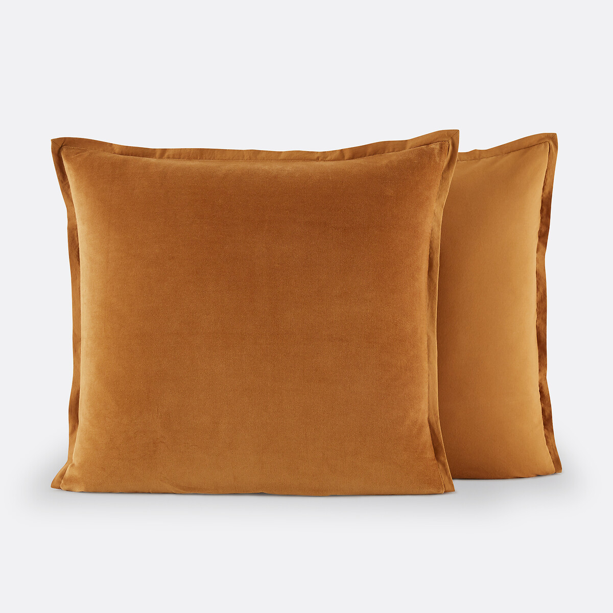 Funda de almohada con dos caras en terciopelo/algodón lavado Noria bronce , LA REDOUTE INTERIEURS