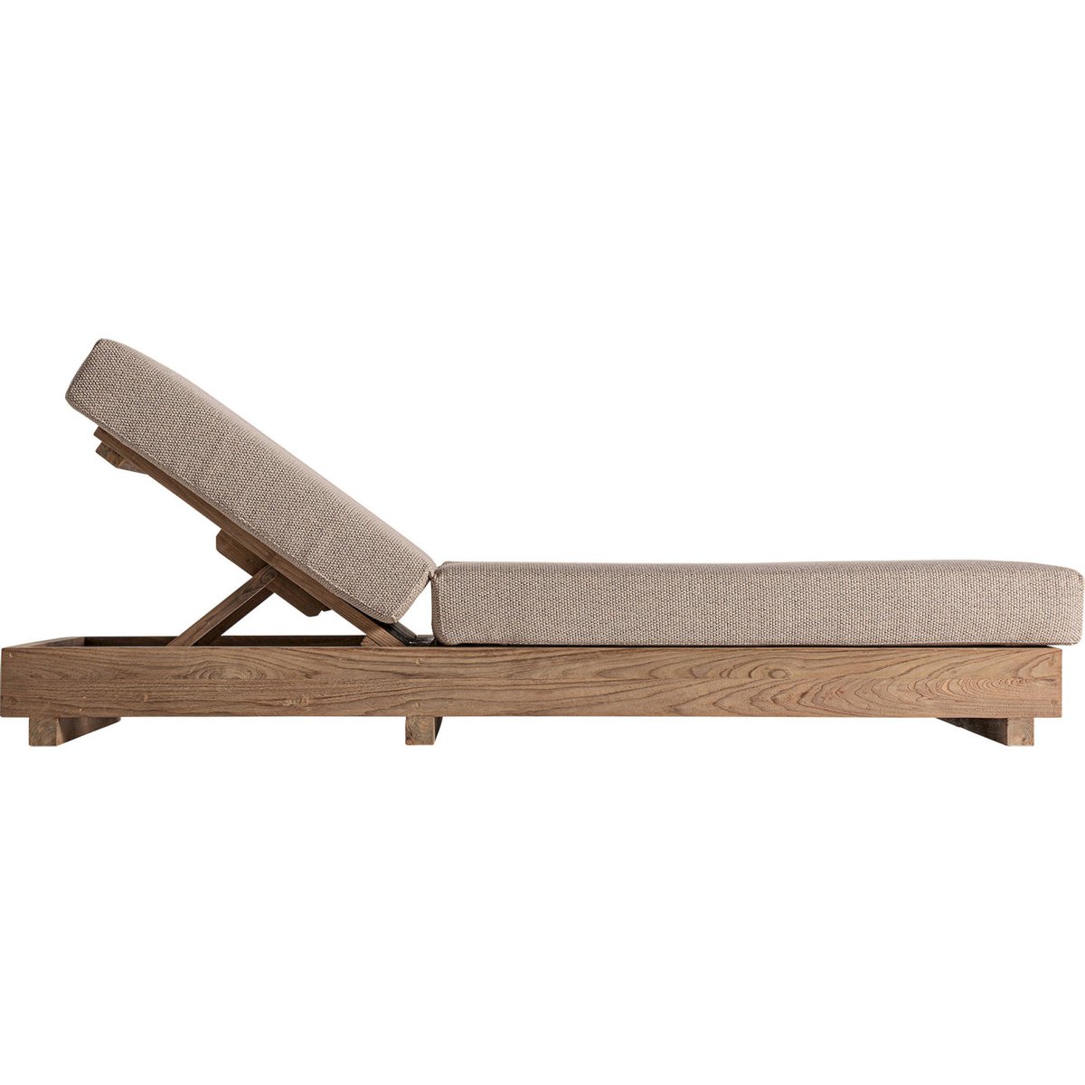 Bain de soleil teck collection S.PURE bois naturel et beige, RECOLLECTION