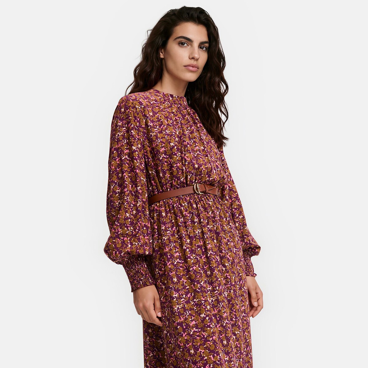 Robe longue imprimé floral, manches longues imprimé fleuri, LA REDOUTE COLLECTIONS