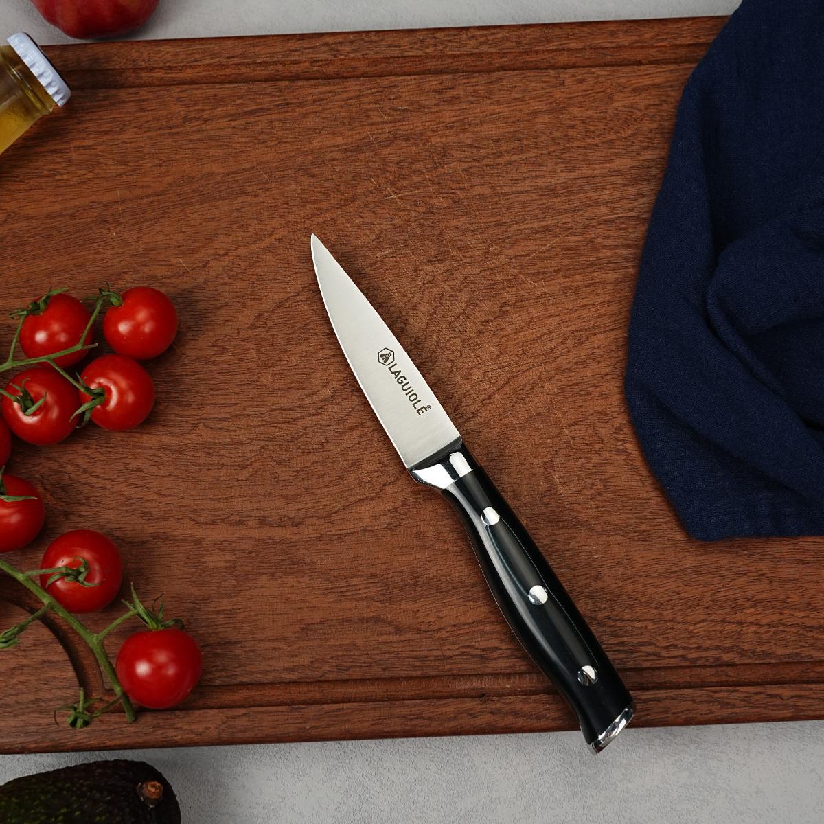 Couteau à légumes noir 20cm - "Essentials" couleur unique, LAGUIOLE CUISSON