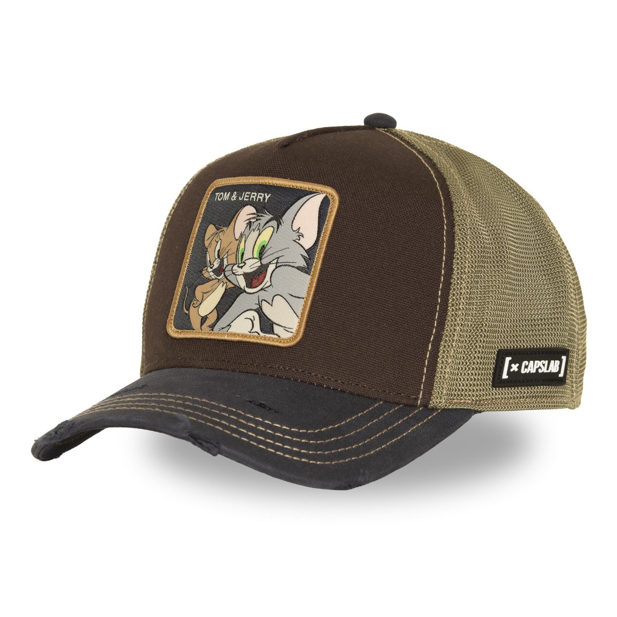 Casqutte trucker Tom et Jerry marron/kaki/bleu/gris/beige/noir, CAPSLAB