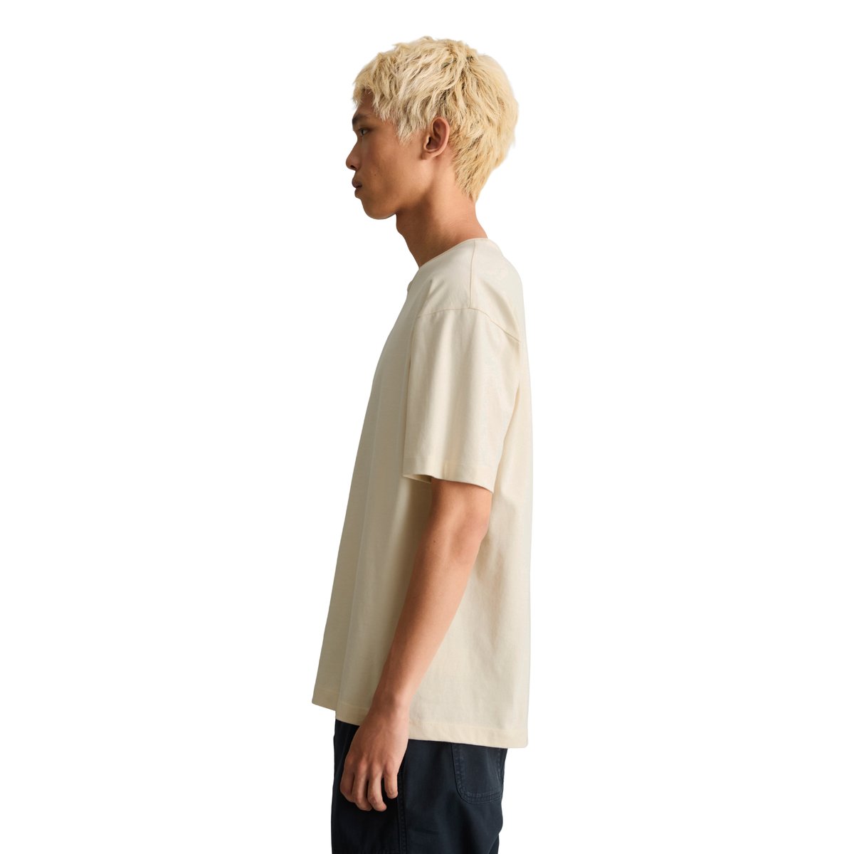 T-shirt ample avec un ourlet roulé à l'encolure blanc, MARC O’POLO DENIM