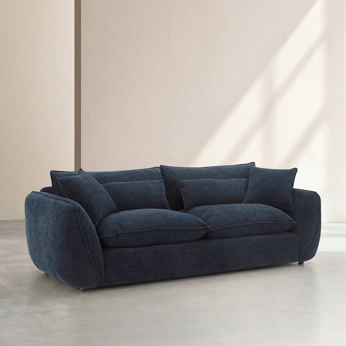 Canapé fixe tissu ORYEL bleu nuit, HABITAT
