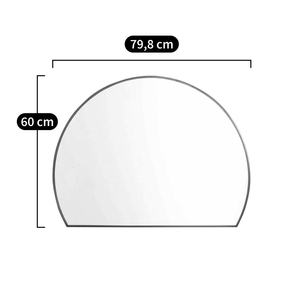 Miroir demi-cercle métal fer H60cm, Caligone laiton vieilli, AM.PM