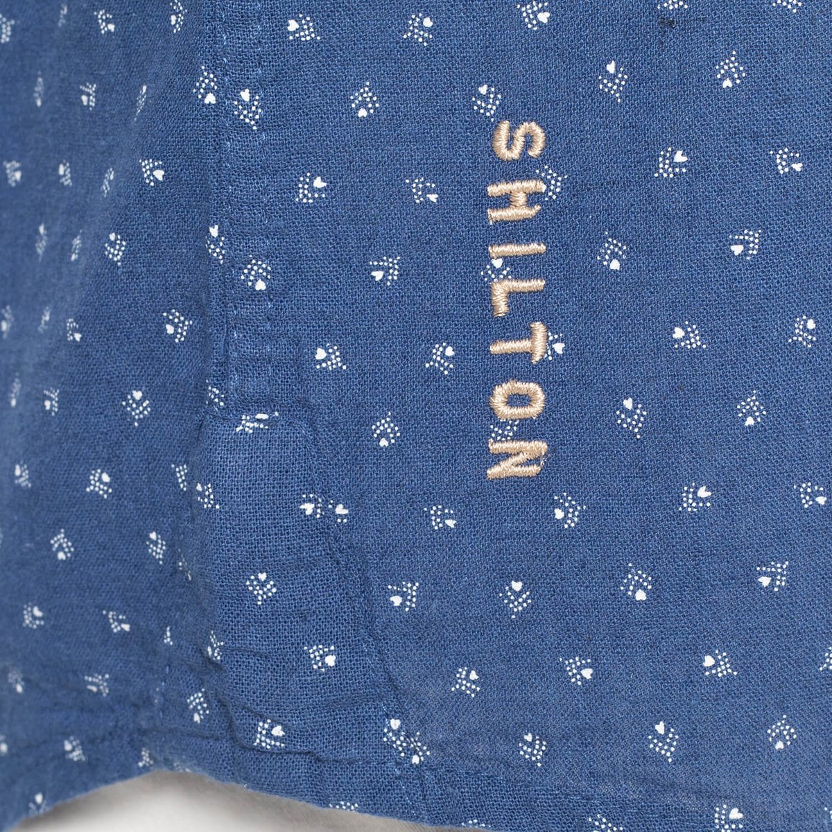 Chemise coton lin liberty RUGBY blue, SHILTON