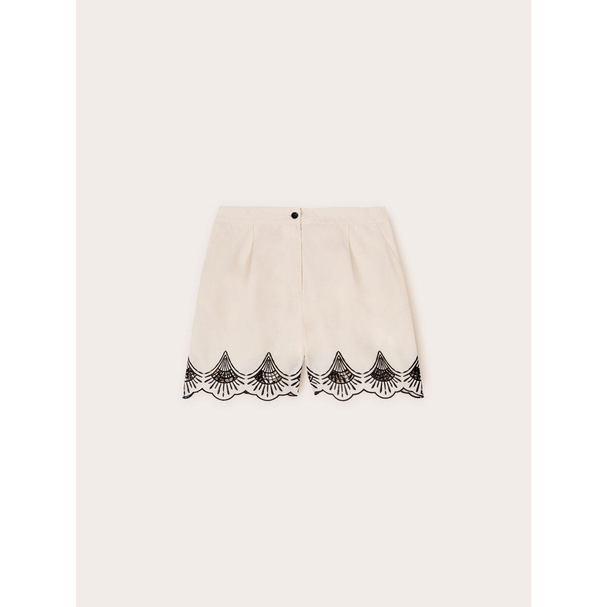 Short en coton brodé blanc, MOTIVI