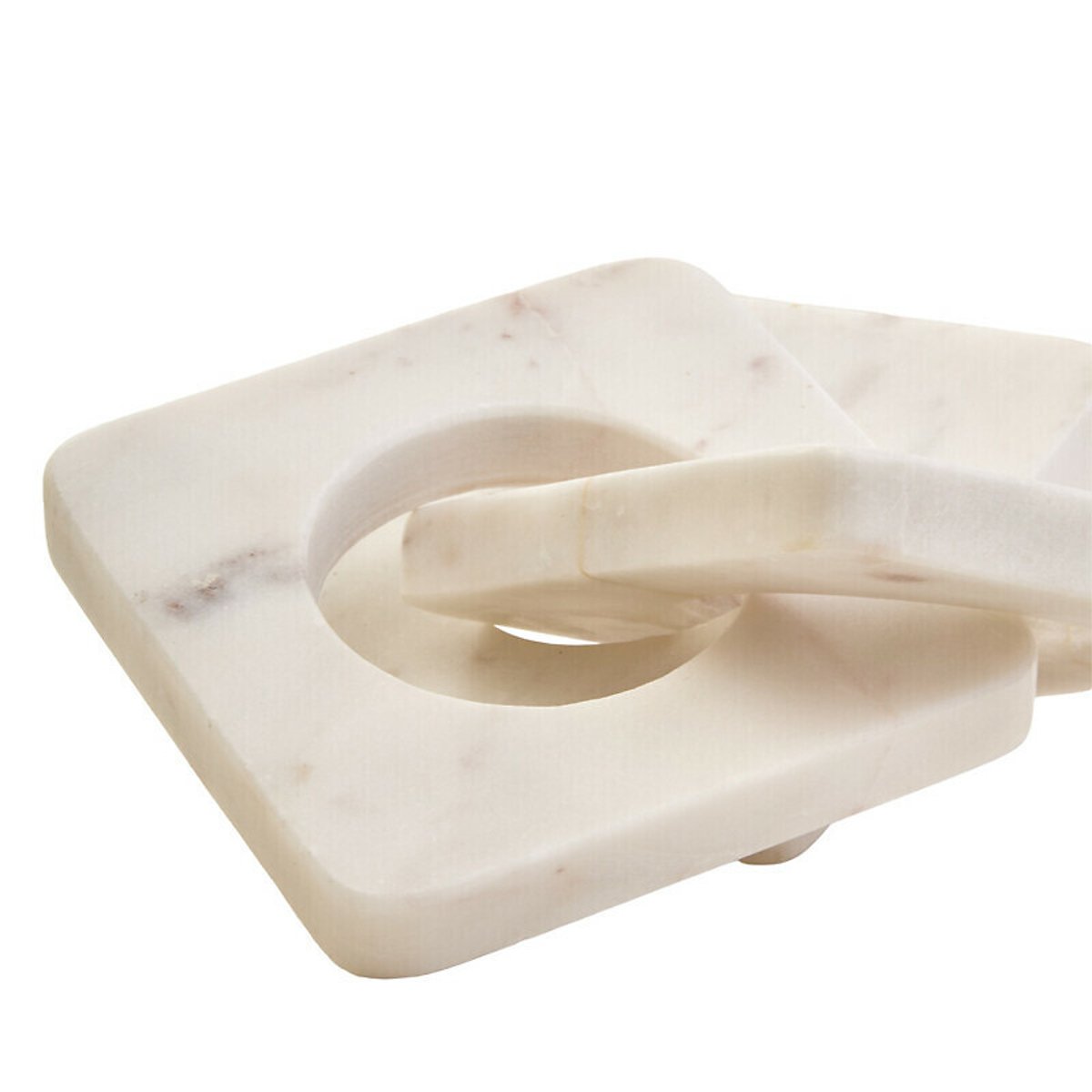 Decor Marble Three Link Square Chain in White white, FIFTY FIVE SOUTH