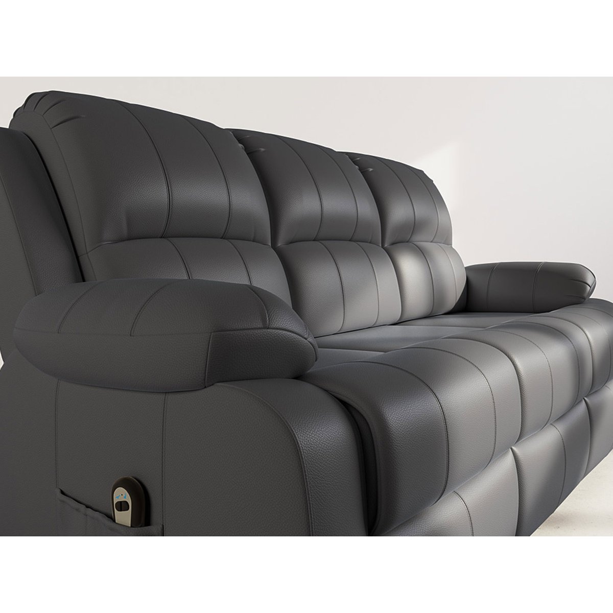 Canapé relax électrique en simili 3 places, ARMAND noir, BEST MOBILIER