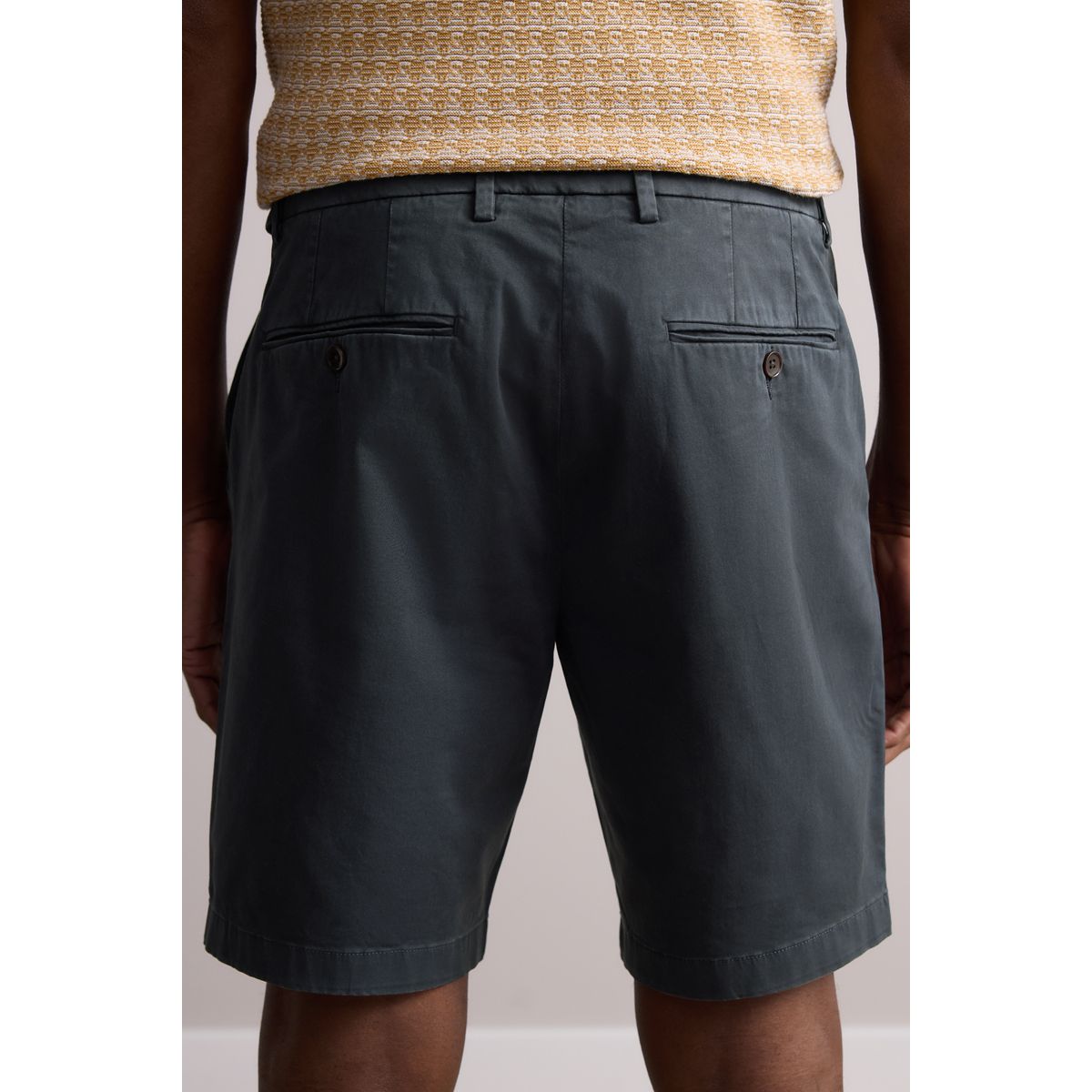 Short chino en satin premium vintage bleu, NEXT