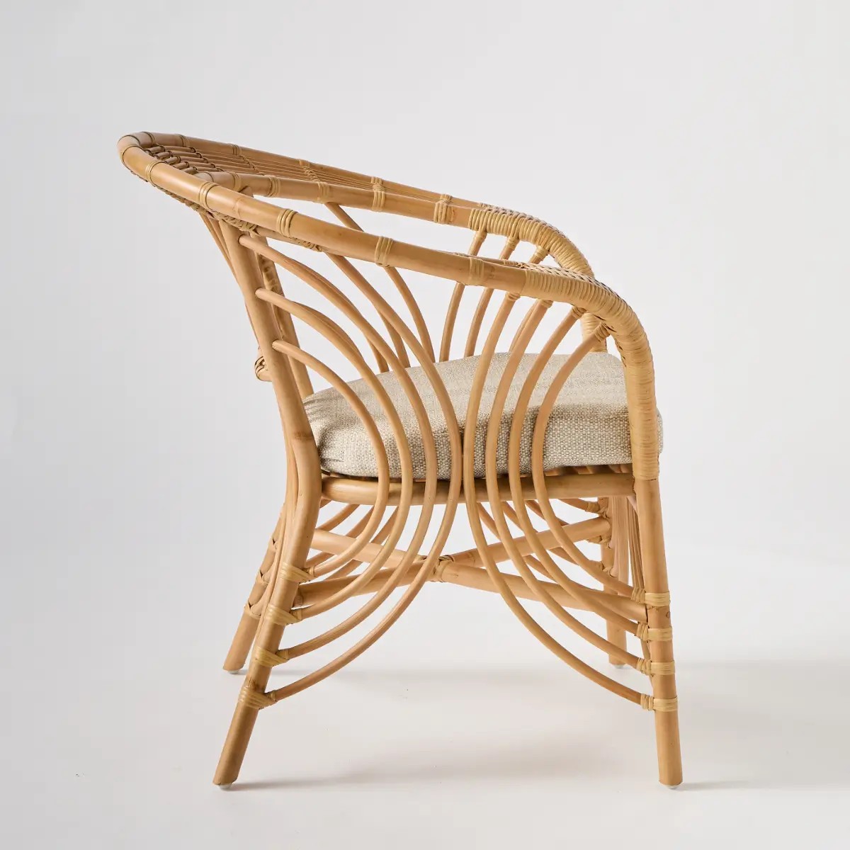 Fauteuil en rotin SHANGHAI bois fonce, KOK