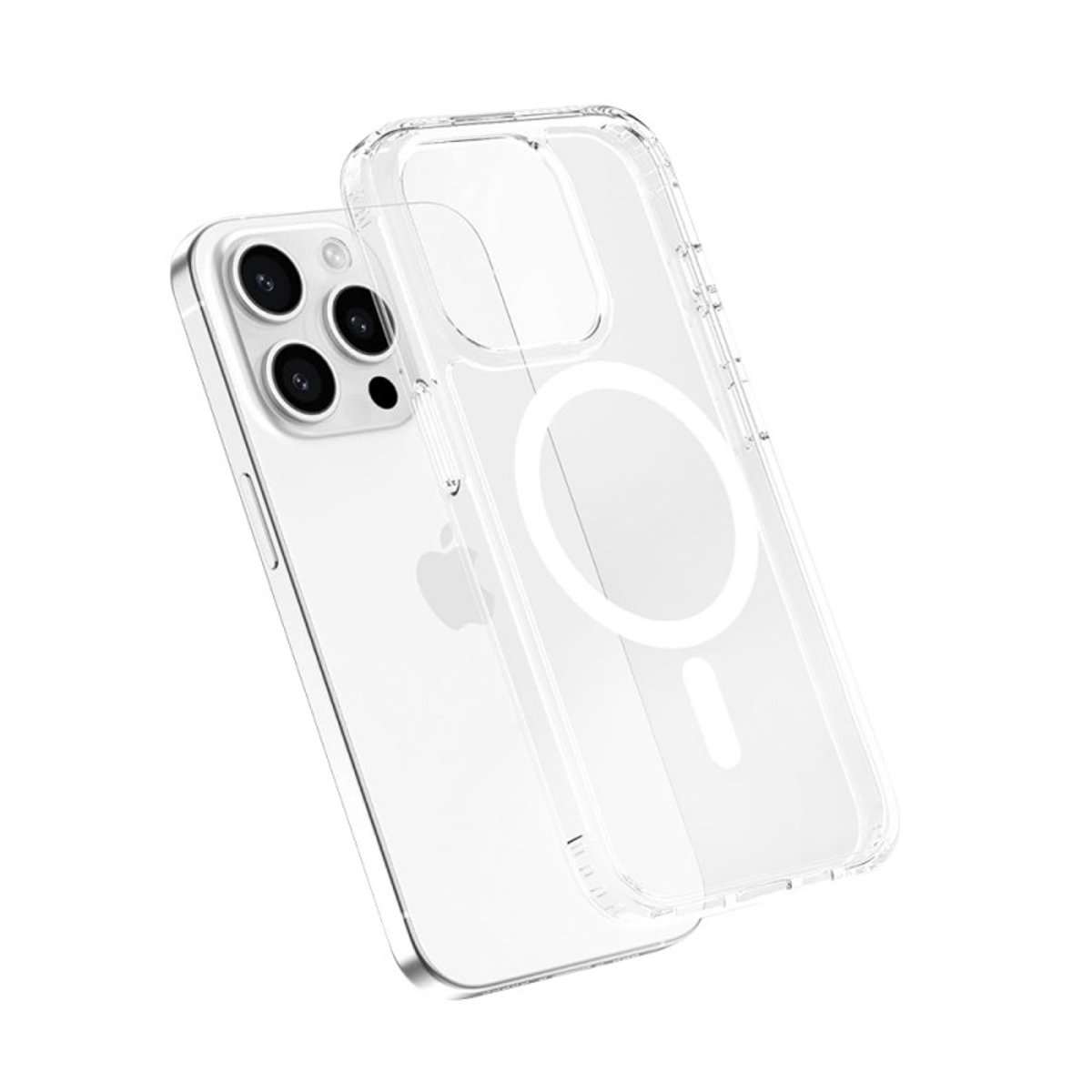 Coque anti-choc compatible magsafe iPhone 15 Pro Max transparent, EVETANE