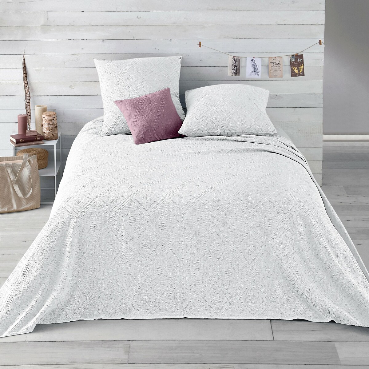 Kussenhoes in jacquard katoen, Indo wit, LA REDOUTE INTERIEURS