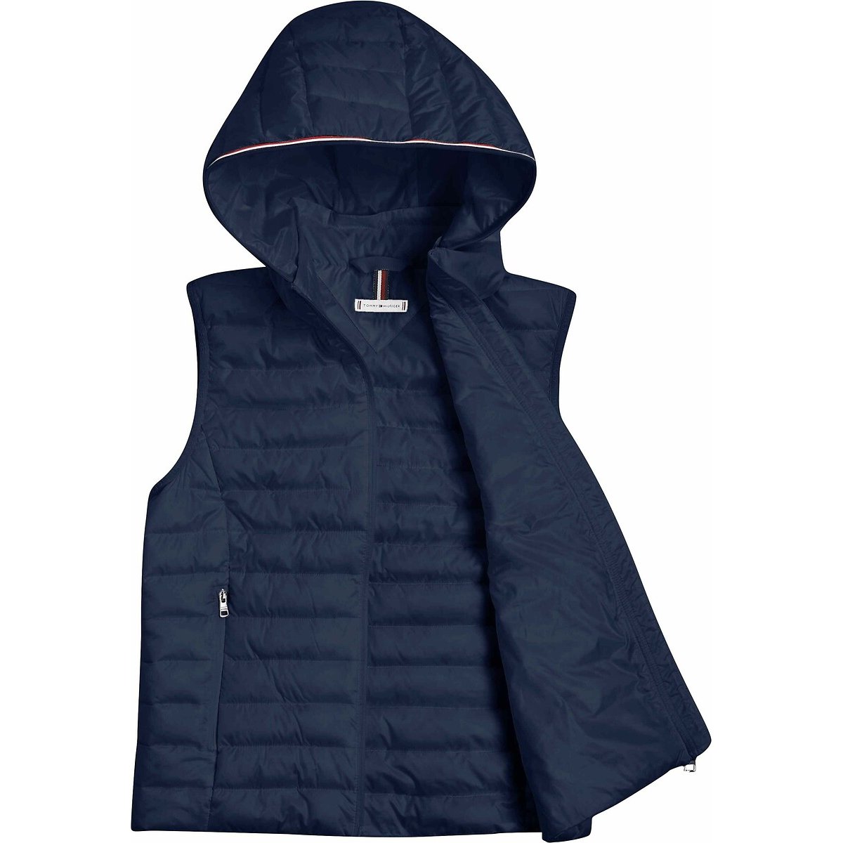 Doudoune sans manches à capuche marine, TOMMY HILFIGER