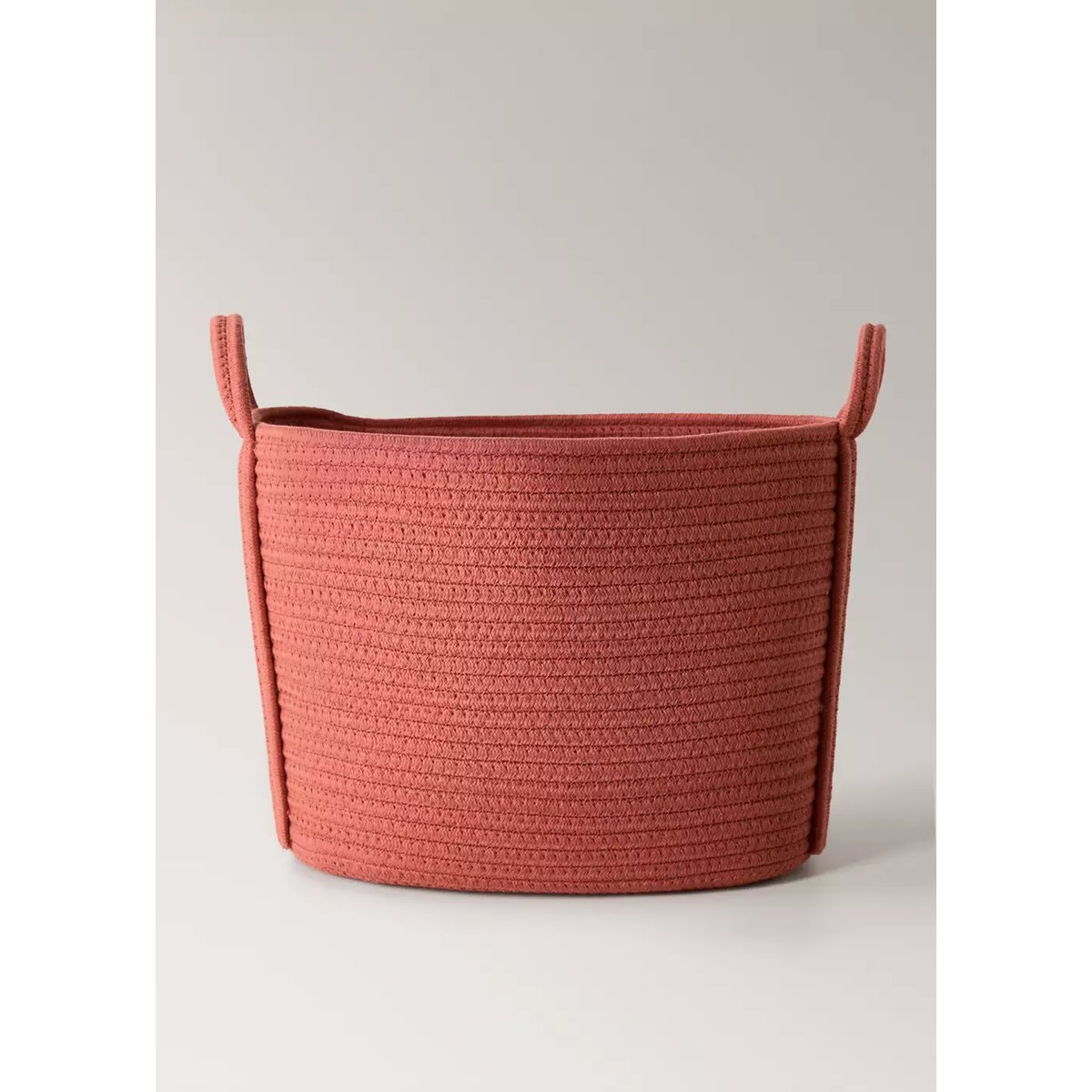 Grand panier enfant en coton avec anses corail, MANGO HOME