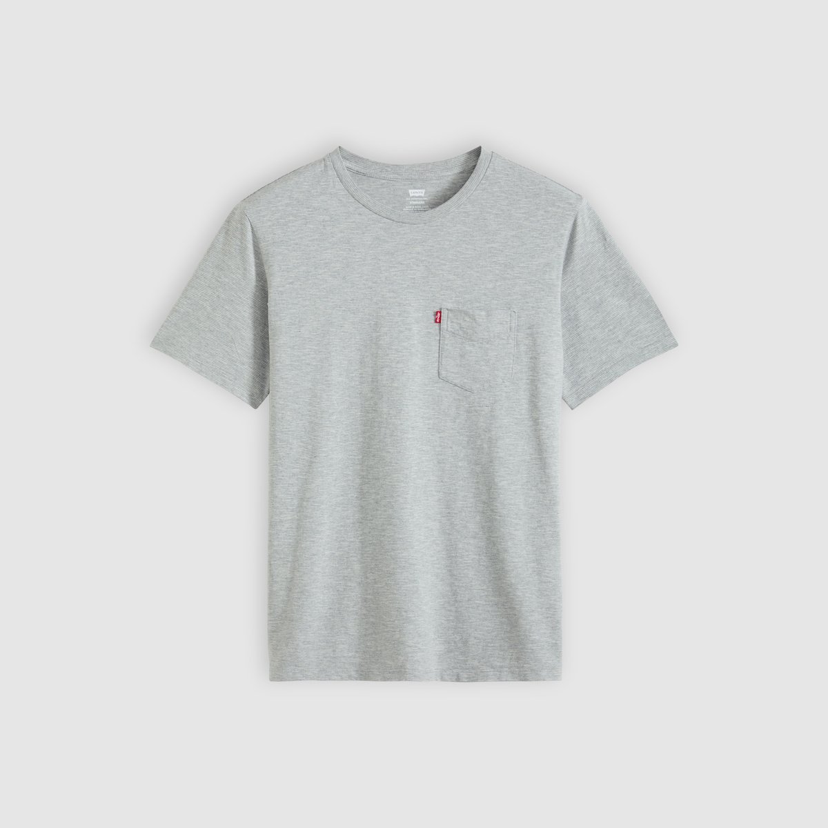 T-shirt classique à poche gris - texural slub midtone grey heather, LEVI'S