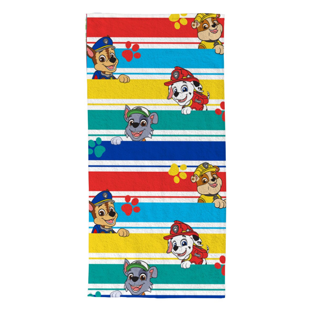Serviette de plage polyester, TEAM PAT PATROUILLE blanc, PAT PATROUILLE