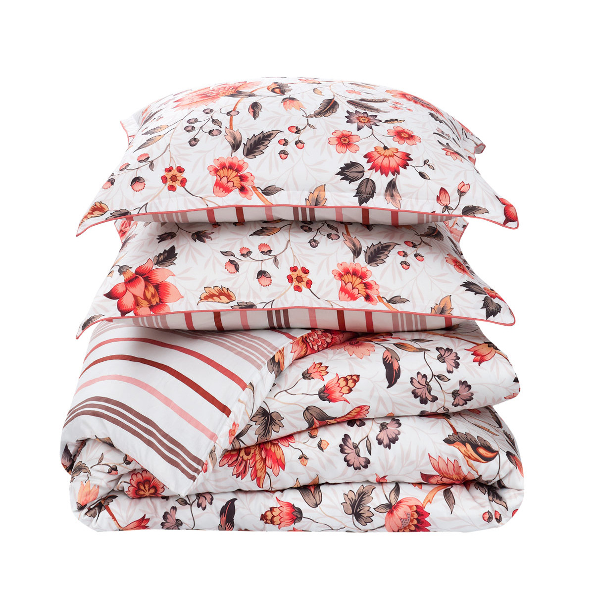 Housse de couette en satin de coton 120 fils INCANDESCENCE auburn, SENSEI MAISON