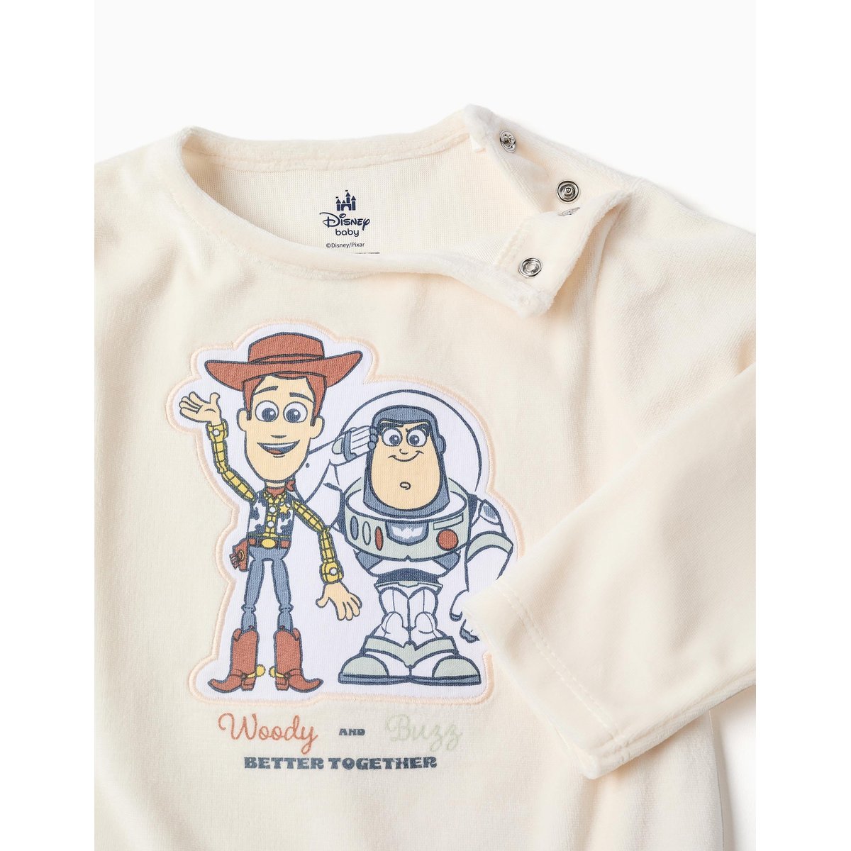 Pyjama en velours avec Toy Story beige clair, ZIPPY