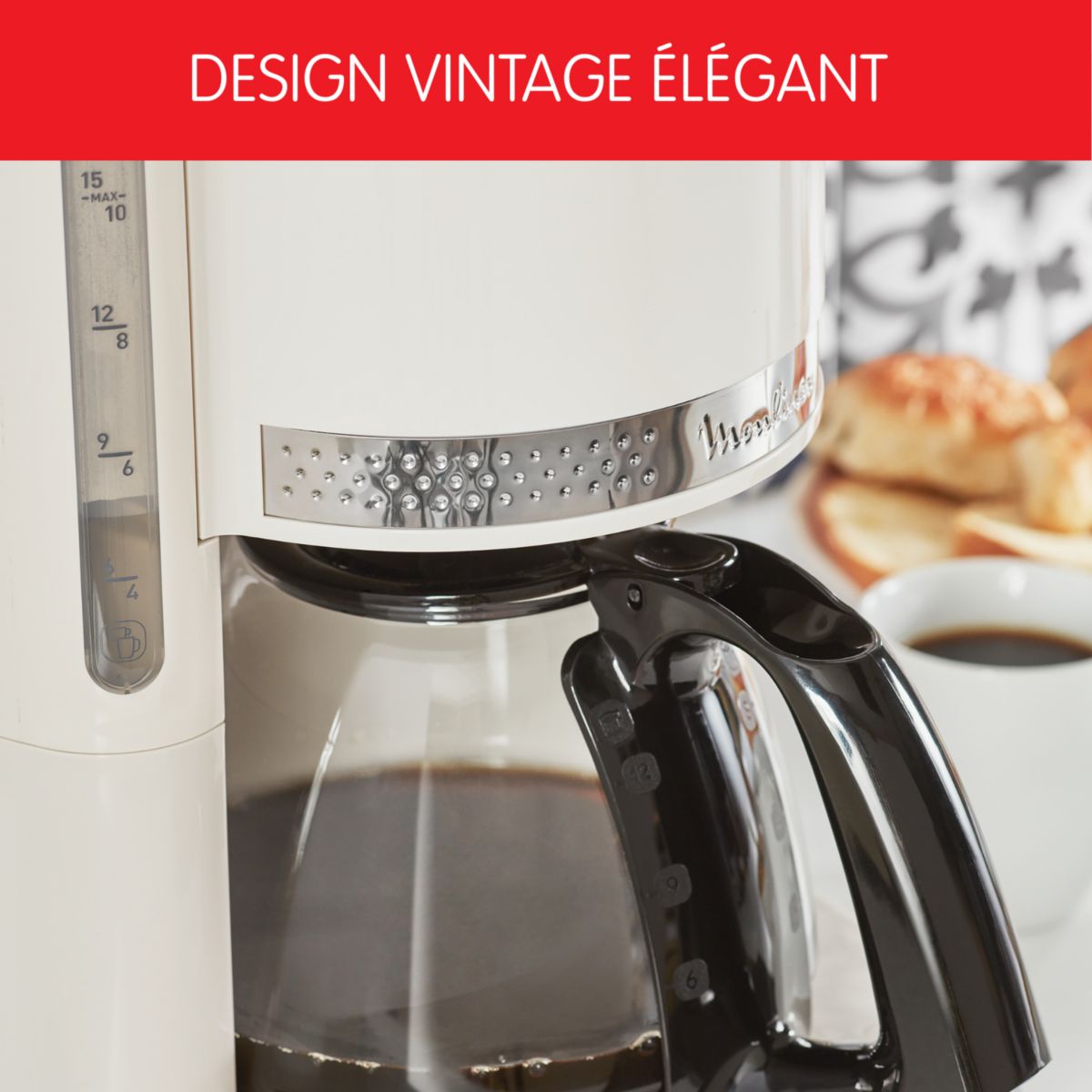 Cafetière filtre FG381A10 SOLEIL IVOIRE ivoire, MOULINEX