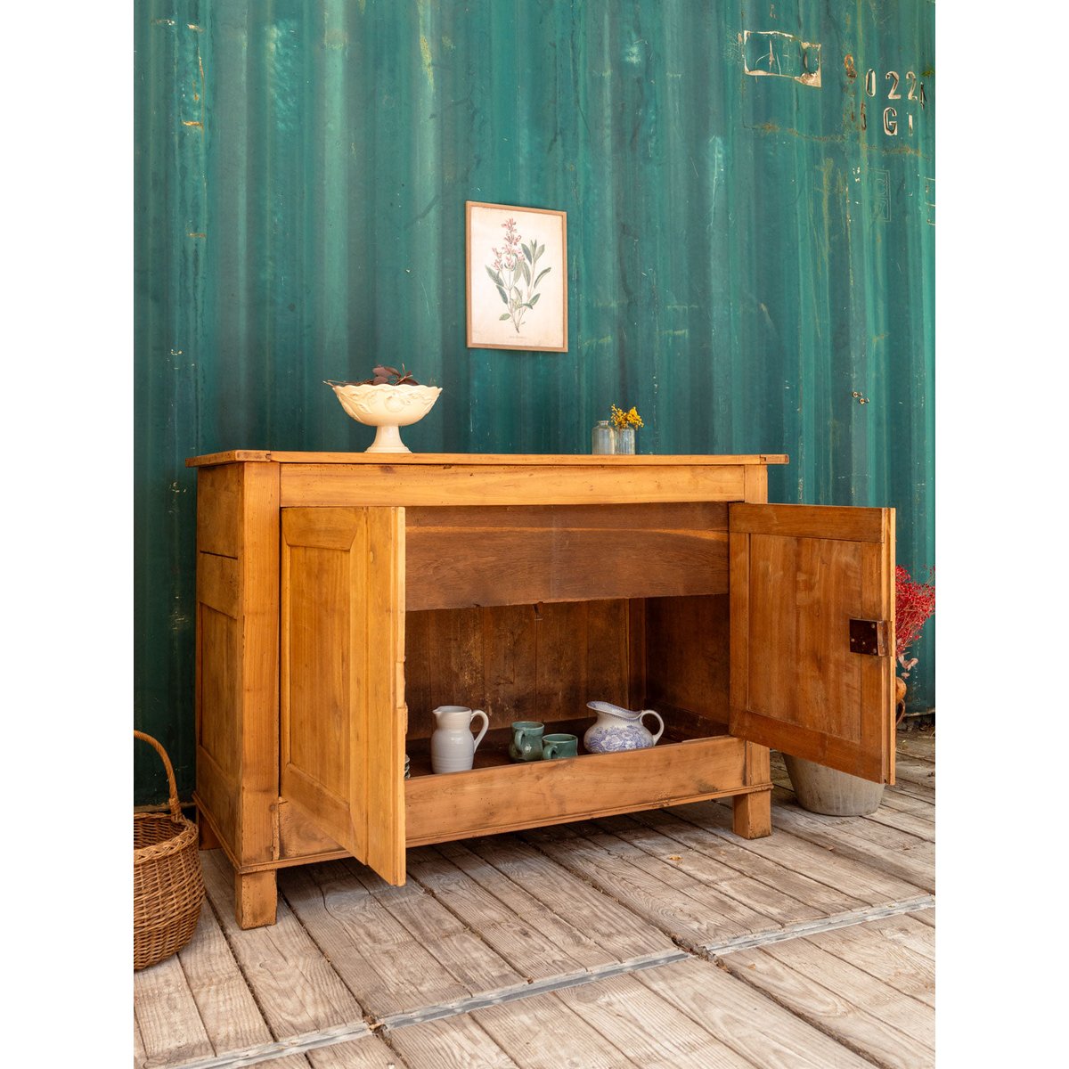 Buffet coffre en bois Gilbert N°1726 - Bon état bois clair, DEBONGOUT