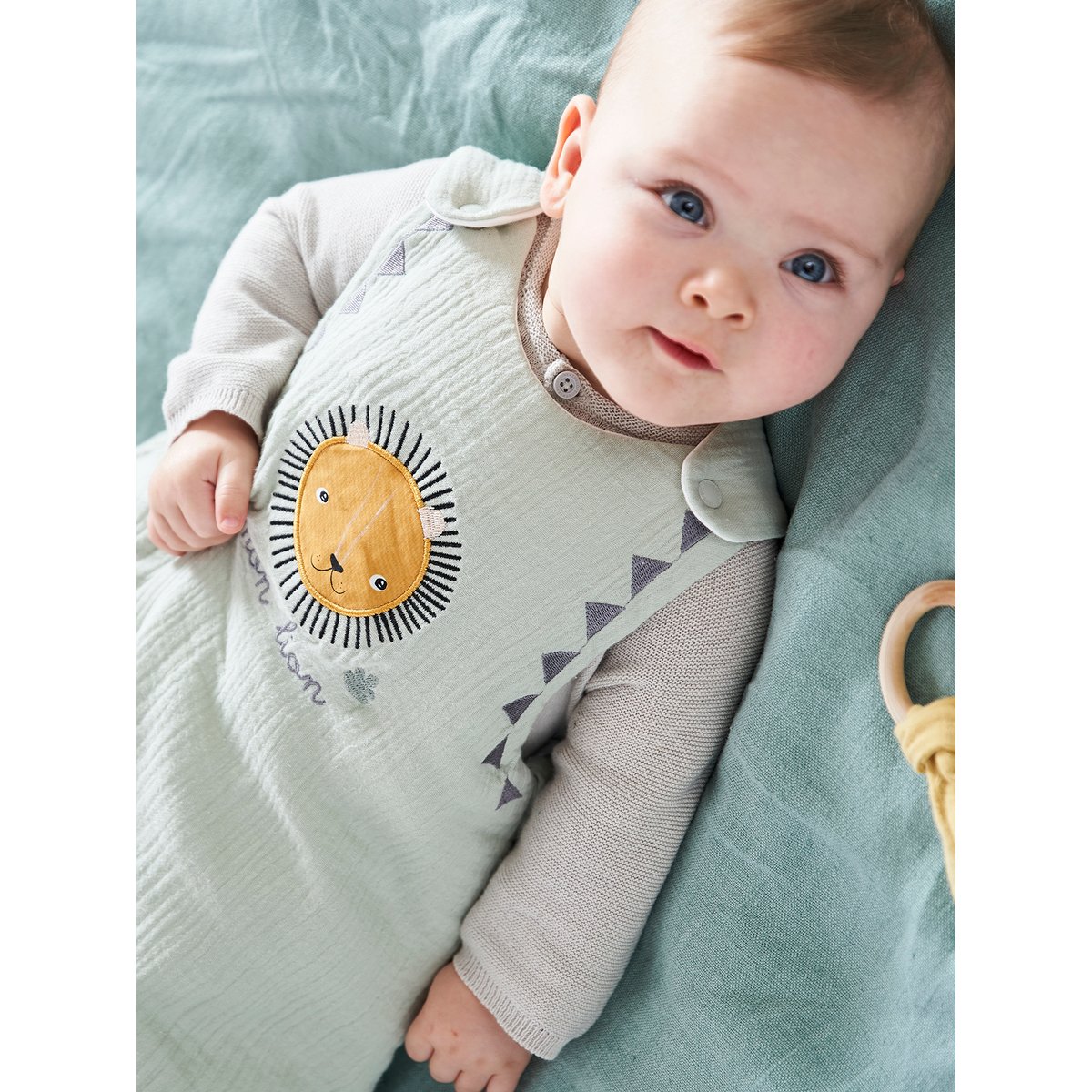 Gigoteuse sans manches en gaze de coton Mon Lion vert, VERTBAUDET