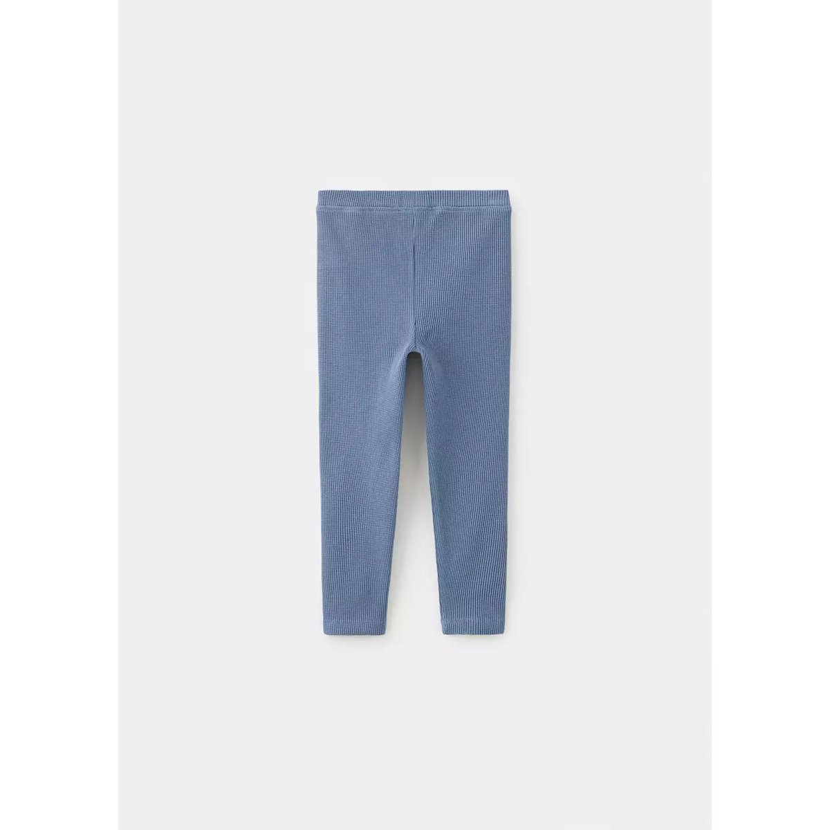 Legging gaufré en coton bleu, MANGO BABY