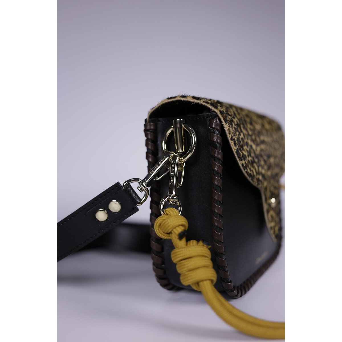 Sac besace en cuir imprimé léopard, WEST léopard/noir, CRAIE STUDIO