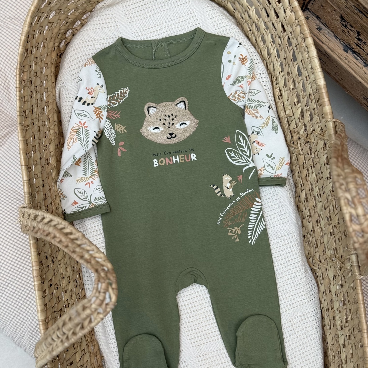 Pyjama bébé Gabin vert, PETIT BEGUIN