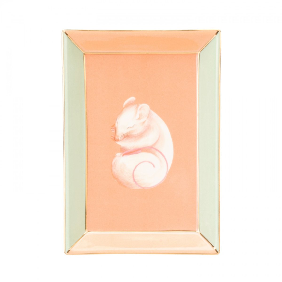 Plateau en porcelaine Souris multicolore, YVONNE ELLEN