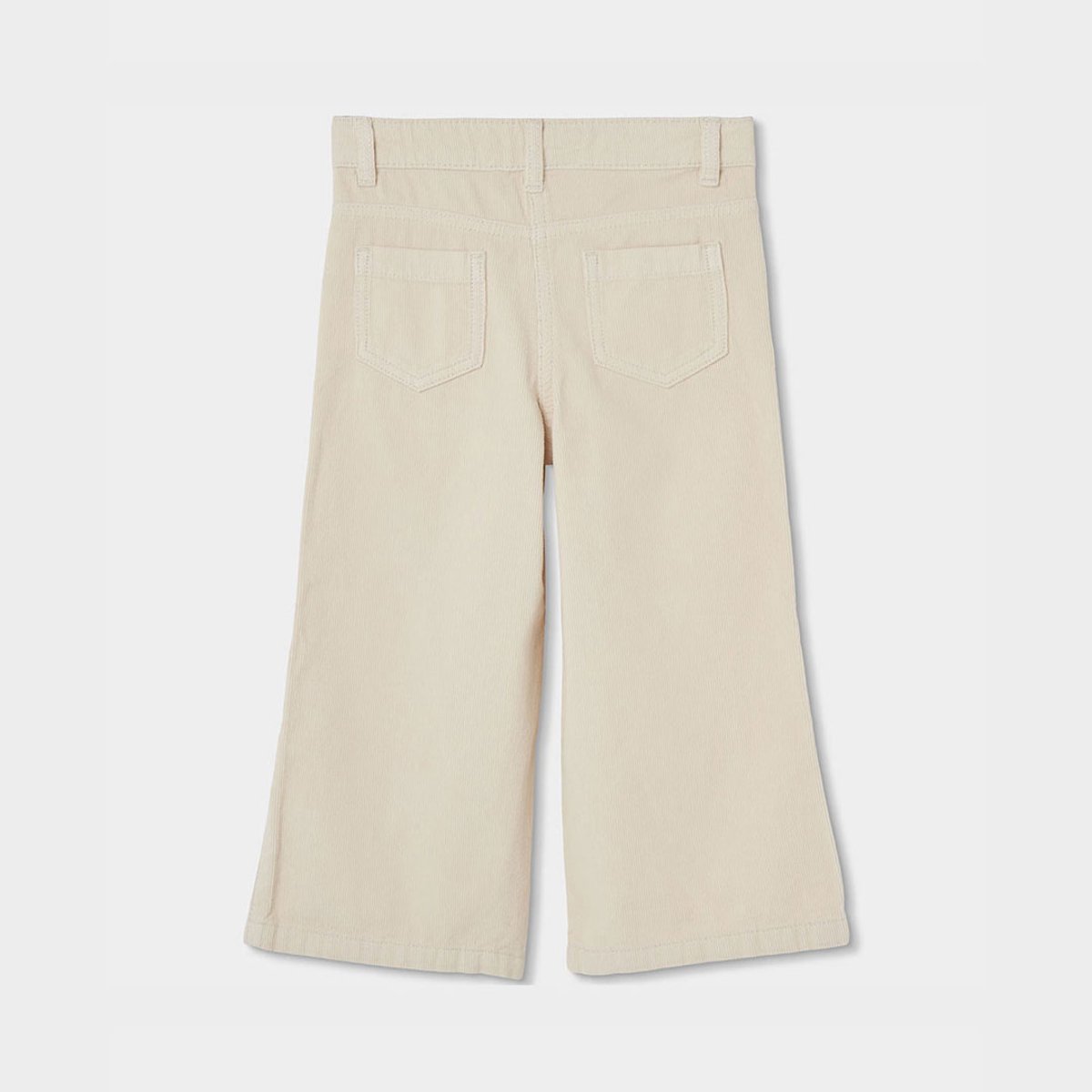 Pantalon fille velours côtelé fin wide leg beige, BOBOLI