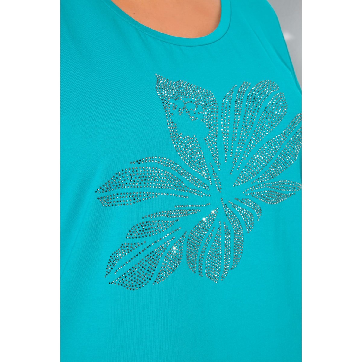 T-shirt oversize. Motif grande bleu turquoise, ULLA POPKEN