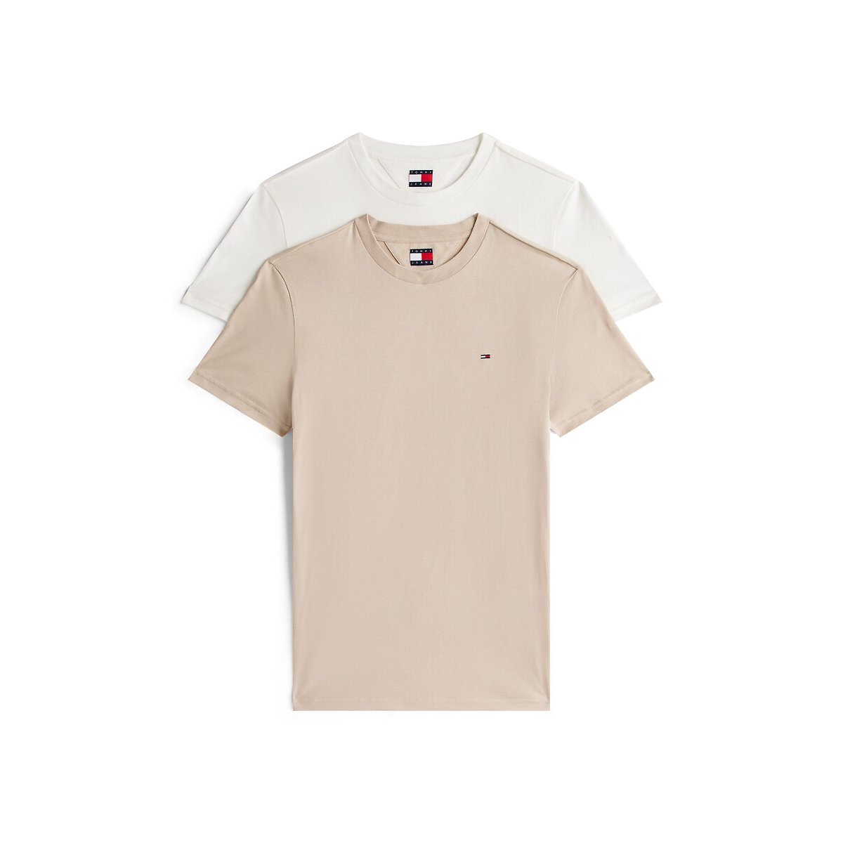 Lot de 2 t-shirts manches courtes beige + écru, TOMMY JEANS