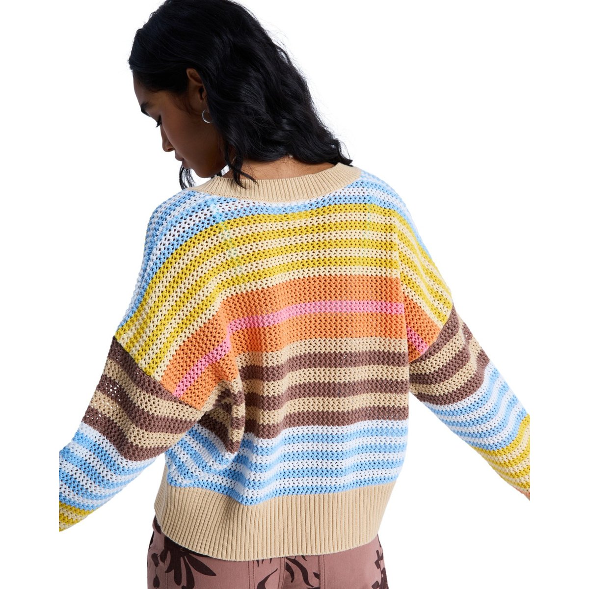 Gilet COSMIC COAST STRIPES. blanc coconut milk horizon prism str, ROXY