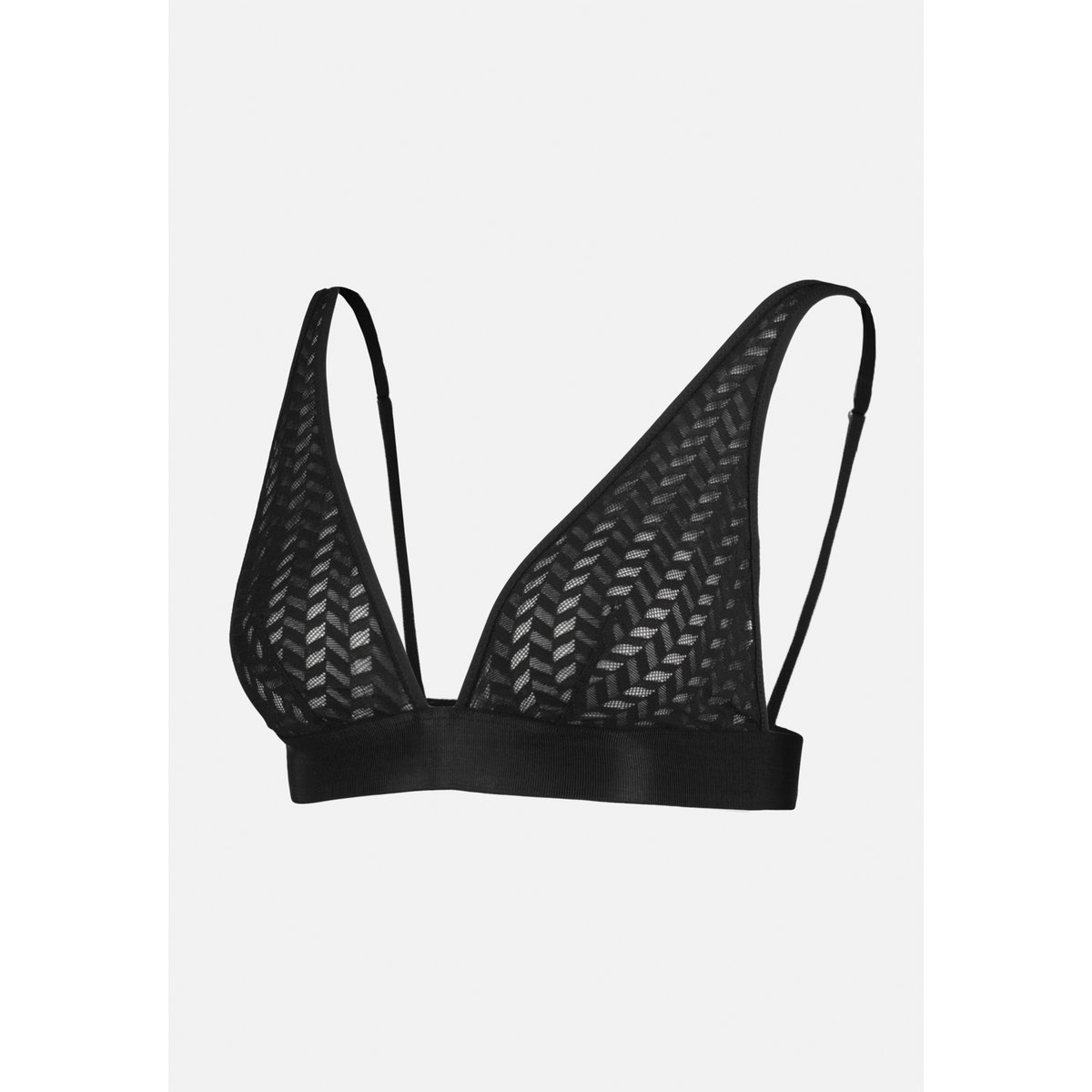 Soutien-gorge triangle sans armature en dentelle Agathe noir, LE SLIP FRANCAIS
