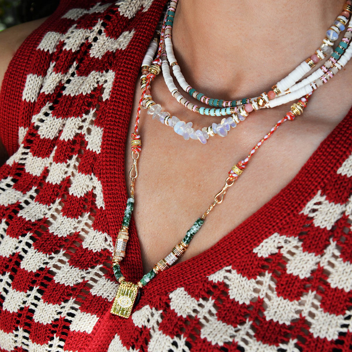 Collier sautoir CHAMANE vert, HIPANEMA