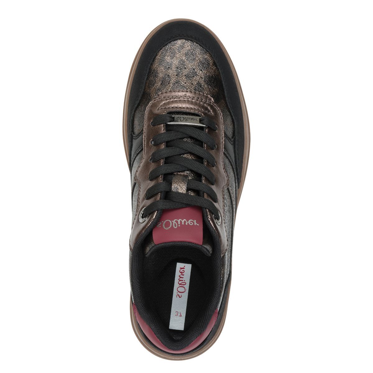 Basket femme marron leopard multicolore laque, S.OLIVER
