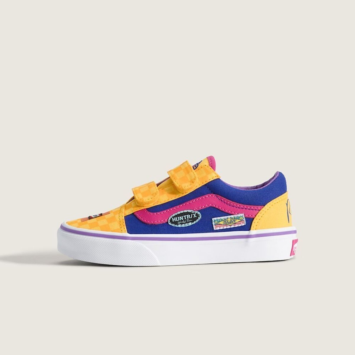 Sneakers basse con chiusura a velcro TD Old Skool V x Kpop Demon Hunters giallo/blu/rosa, VANS