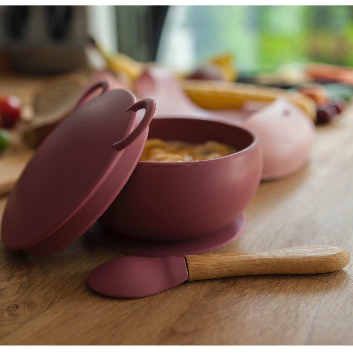 Bol ventouse couvercle silicone nude, MINIKOIOI