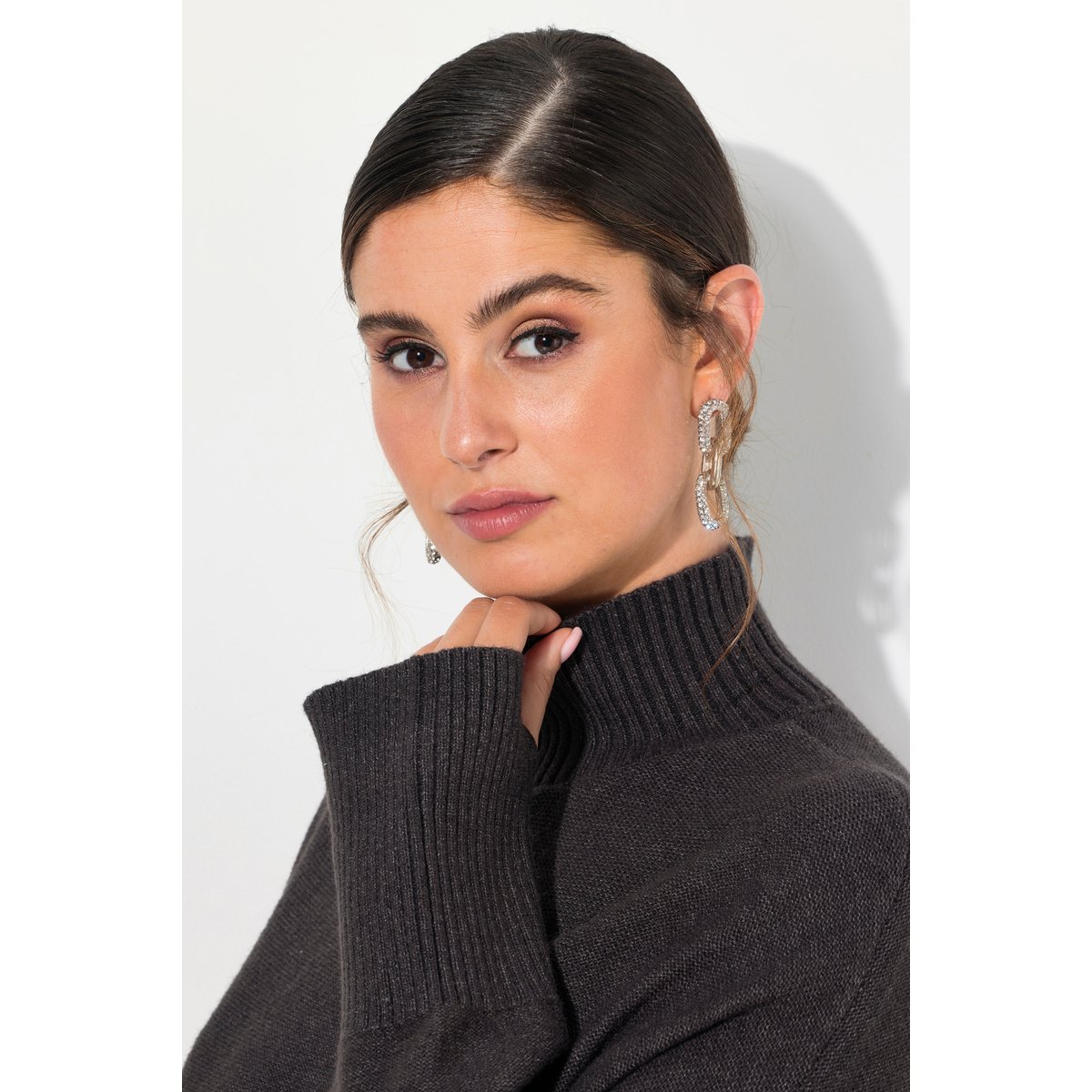 Robe en maille envers chiné anthracite, ULLA POPKEN