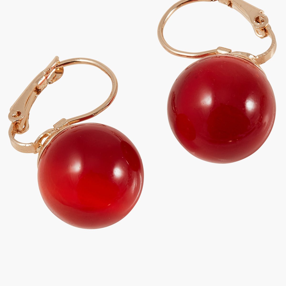 Boucles d'oreilles dormeuses rouges rouge, BALABOOSTE