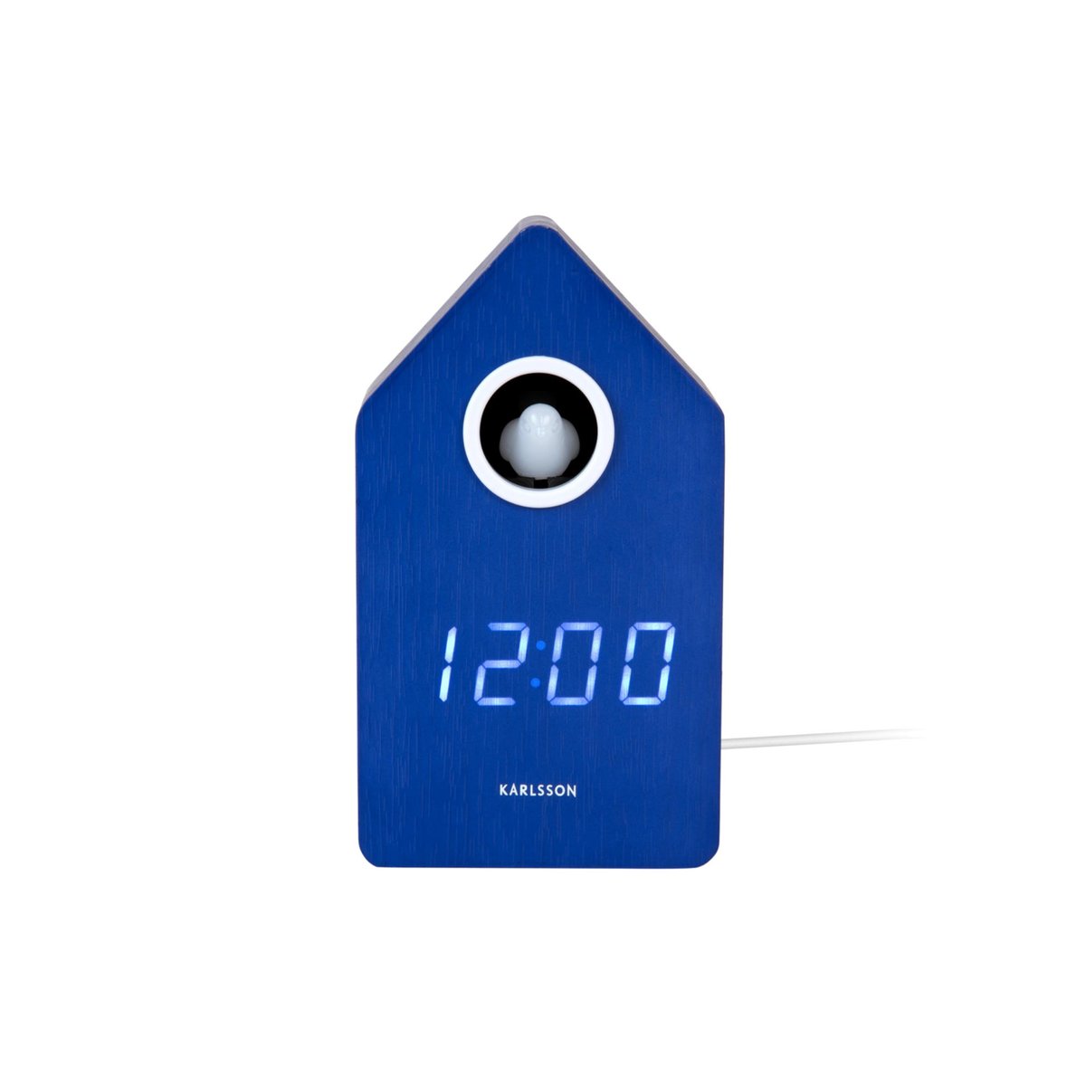 Réveil Bois CUCKOO LED bleu cobalt, KARLSSON