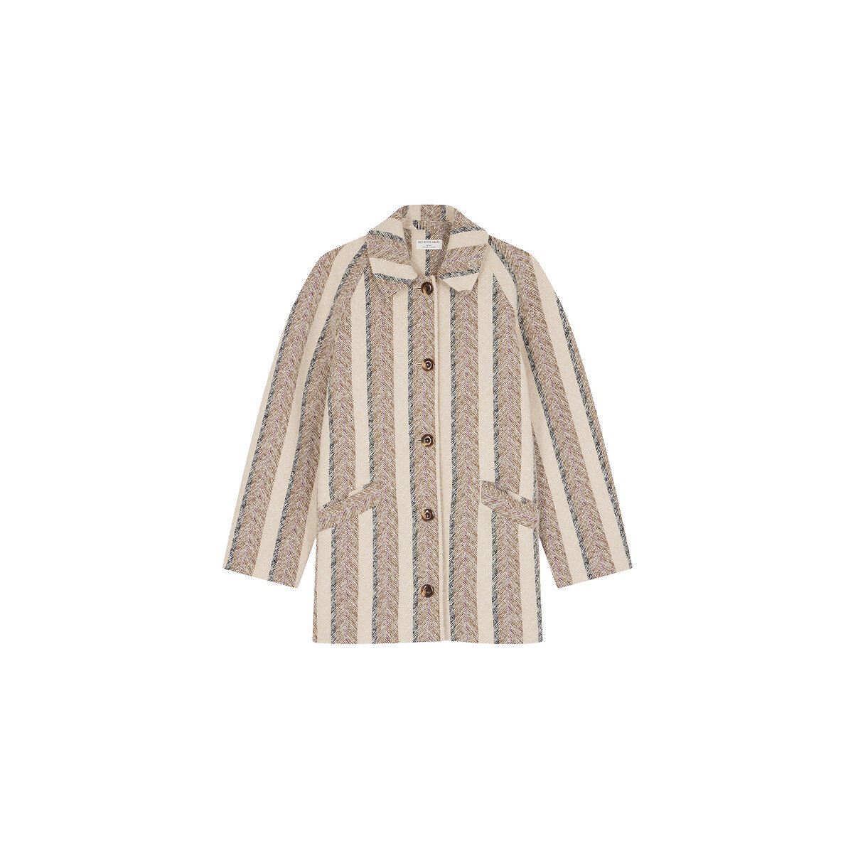 Yolo Mid-Length Coat with Button Fastening grey, DES PETITS HAUTS