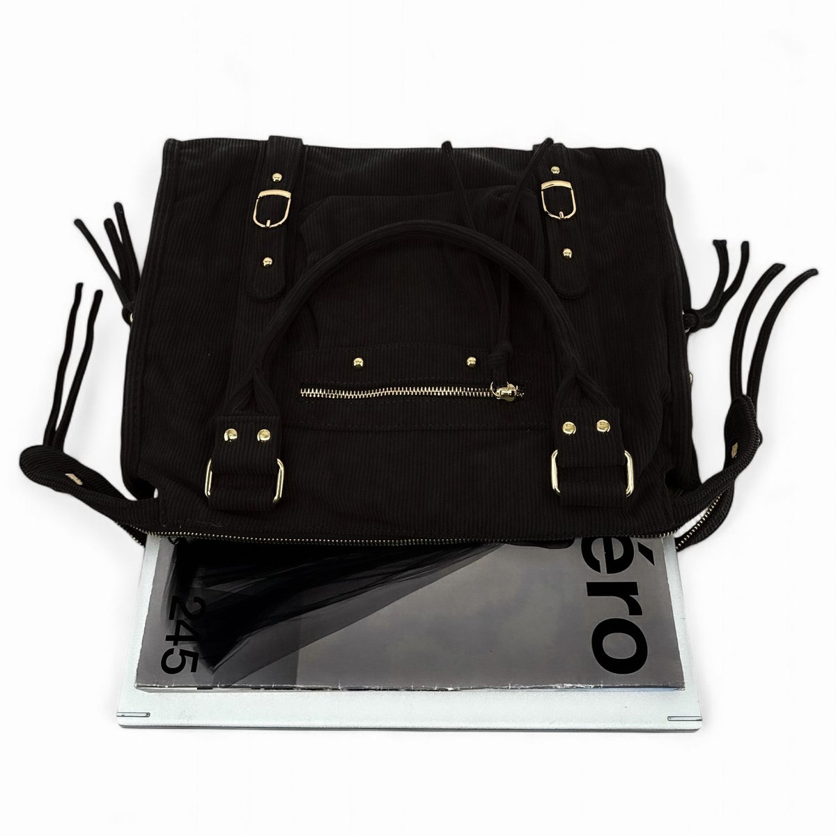 Grand sac à main en tissu VELVET STORM noir, OH MY BAG