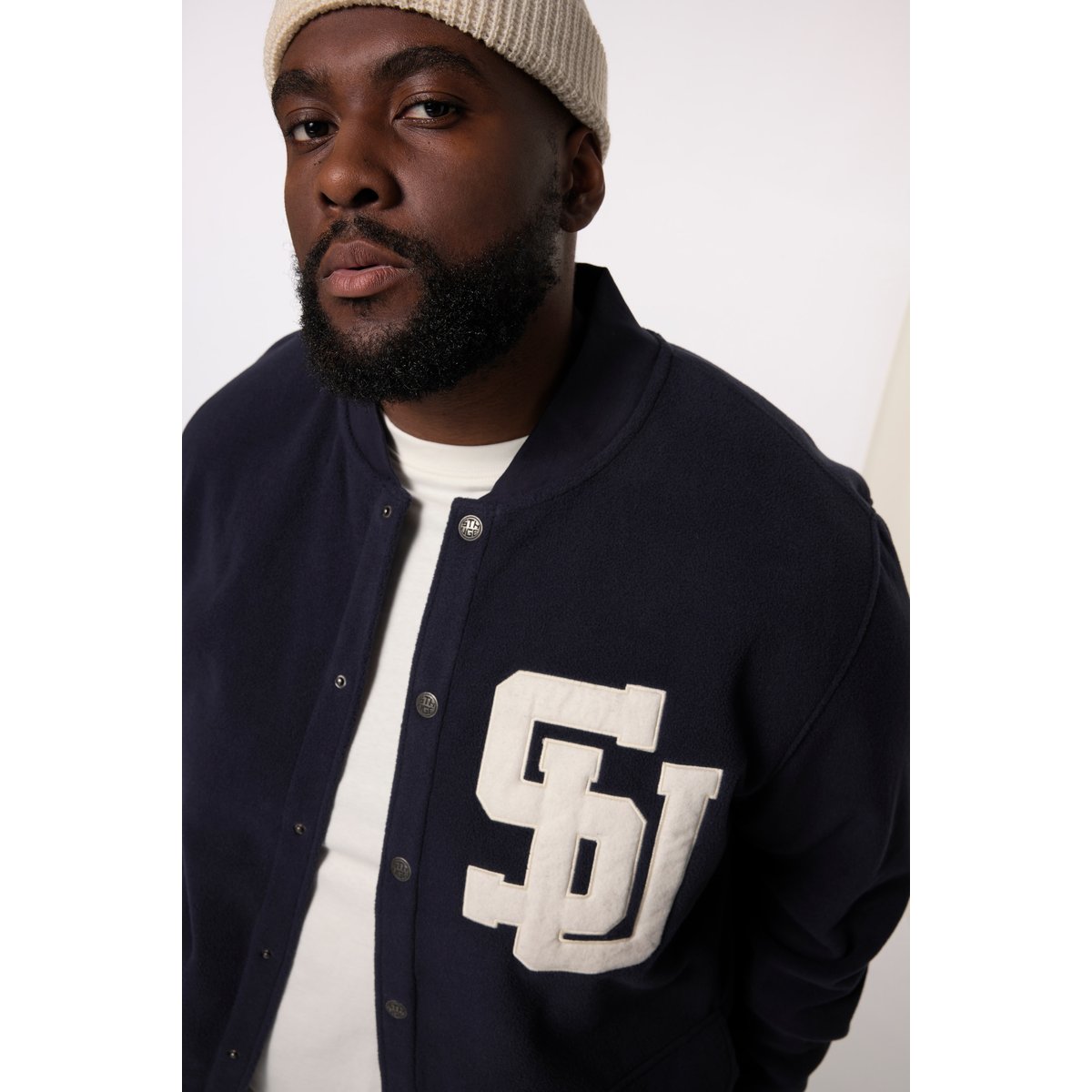 Veste en polaire marine foncé, STHUGE