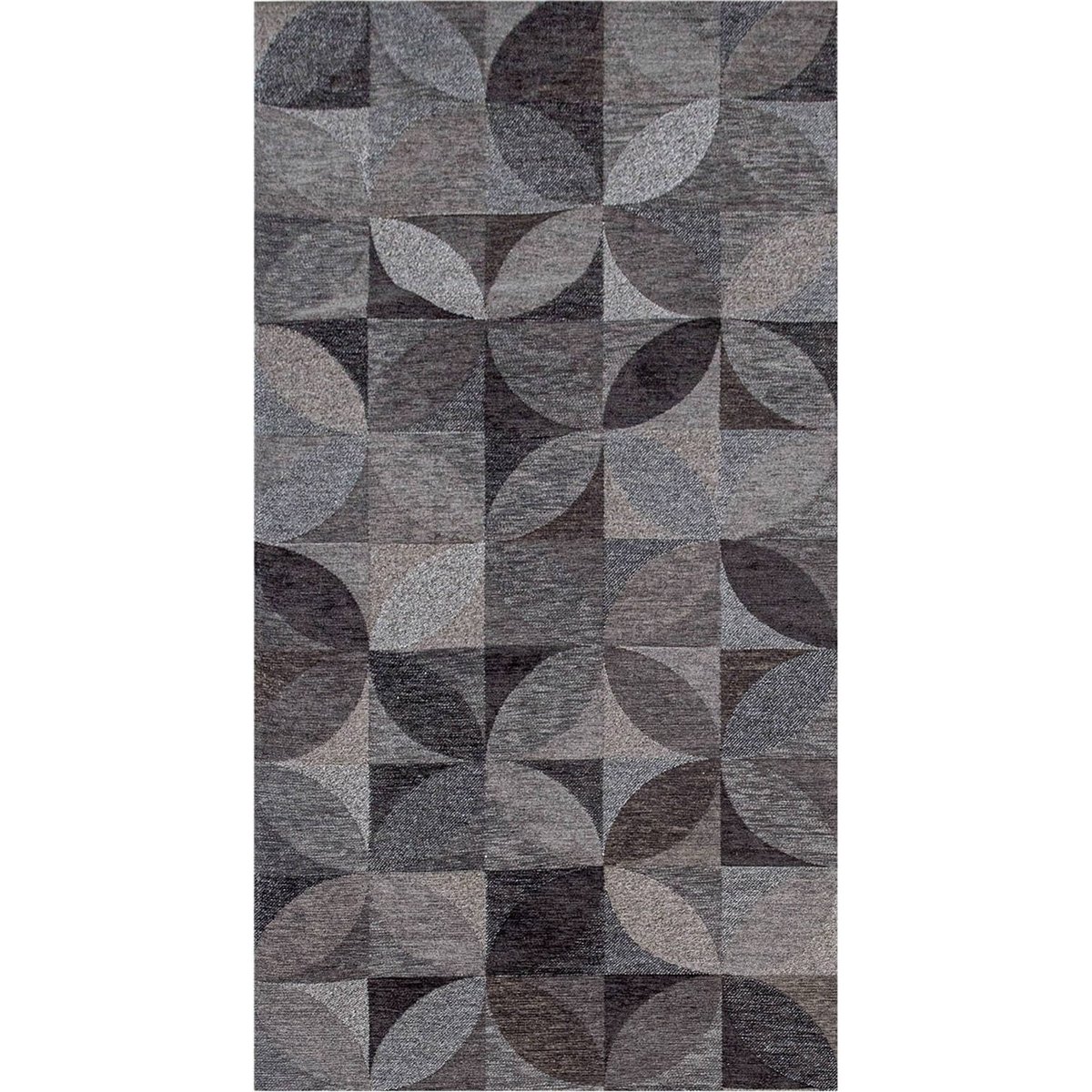 Tapis rectangulaire int. extérieur, RONDO gris anthracite et taupe chiné, RECOLLECTION