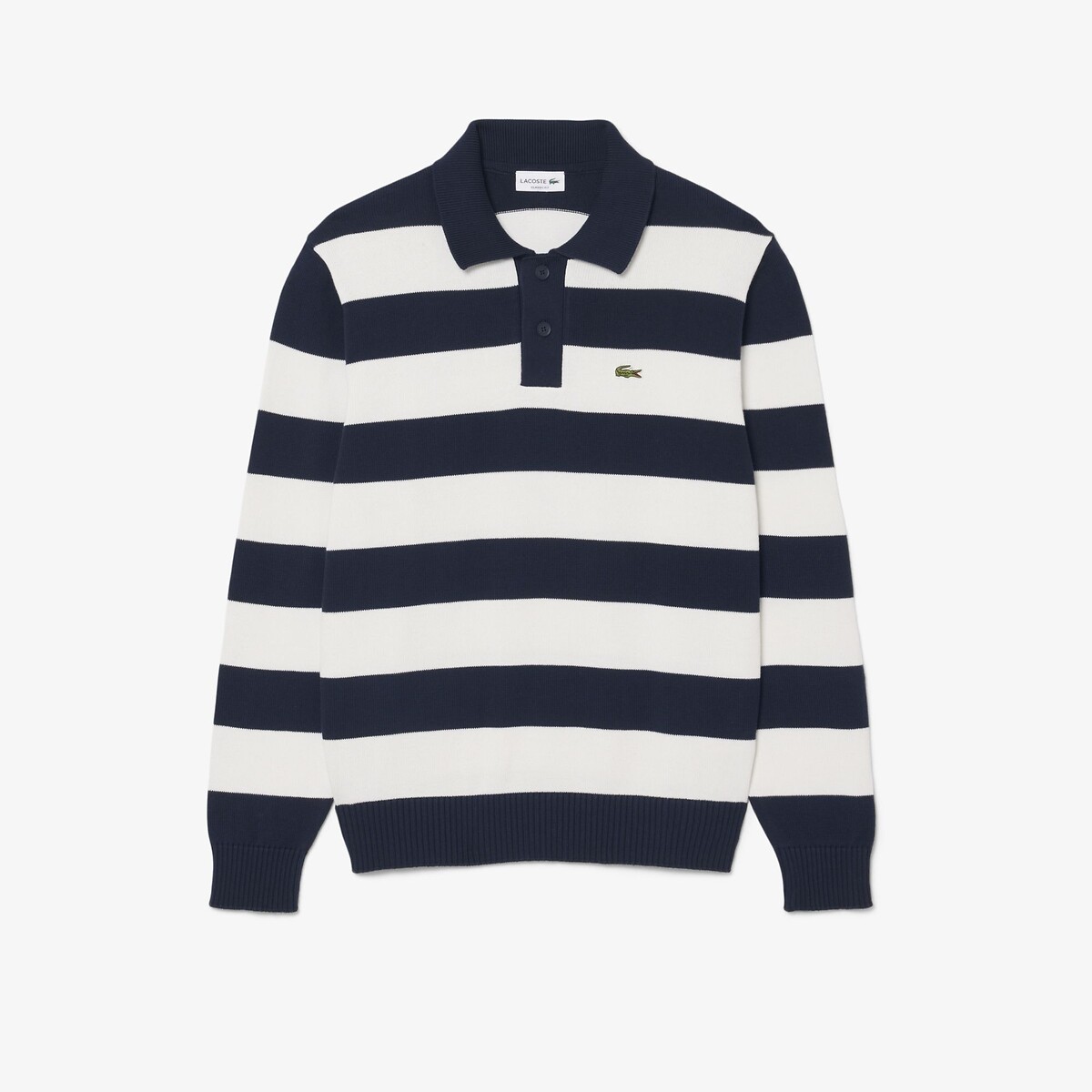 Cotton Jersey Polo Jumper navy blue/white, LACOSTE