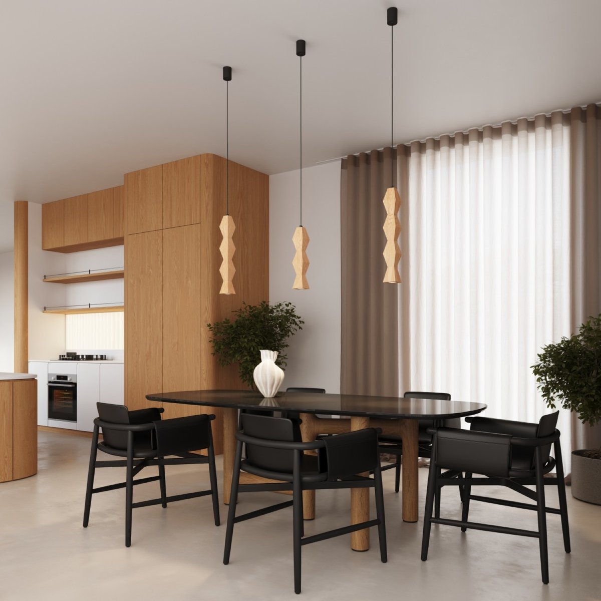 Suspension Bois Naturel GU10 1 Kubbe naturel, EDEN