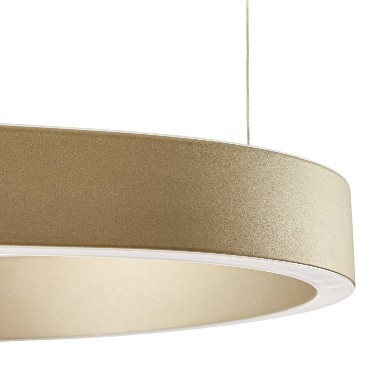 Suspension en métal moderneLED, Vikali doré, blanc, LUCANDE