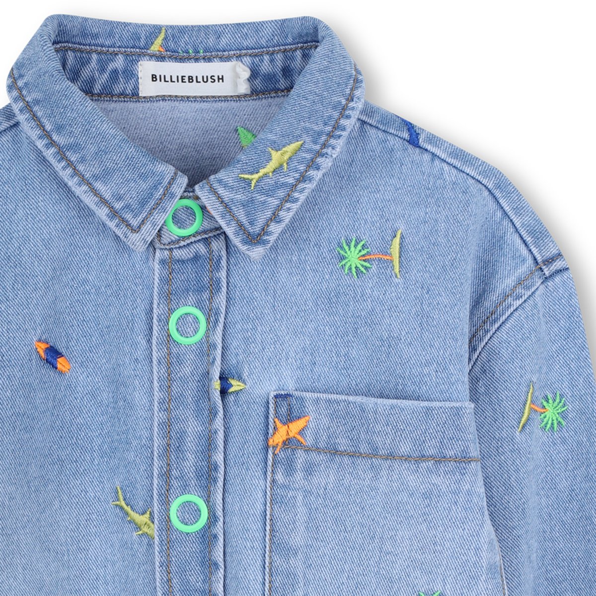 Surchemise en jean double stone+bleach, BILLIEBLUSH